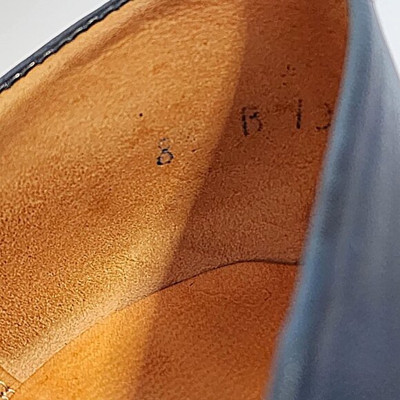 Thomas Wallace navy blue leather high heels - Picture 9 of 12